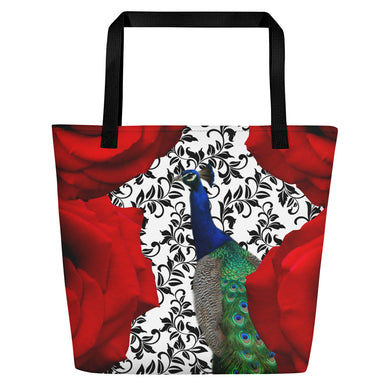 Tote Bag - Roses and Peacock