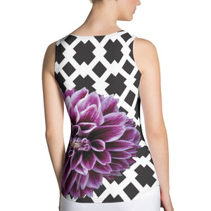 Purple Dahlia Tank Top - Purple Flower Tank Top - Floral Tank Top