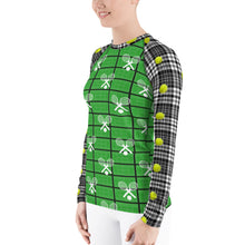 Load image into Gallery viewer, Women&#39;s Rash Guard - Tennis - Tennis Court - Tennis Balls - Tennis Fan - Tennis UPF Shirt