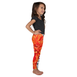 Kid's Leggings - Orange Dahlia