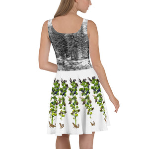 Skater Dress - Fun tropical scene, winter scene, and tree with all sorts of fun animals (Squirrel, caterpillar, Booby Birds and more!)