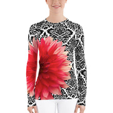 Load image into Gallery viewer, Women&#39;s Rash Guard - Pink Dahlia - Dahlia - Swim Shirt