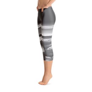 Capri Leggings - High in the Sky - Floating on Clouds - Clouds