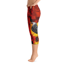 Load image into Gallery viewer, Capri Leggings - Chicken - Flowers - Red Flowers