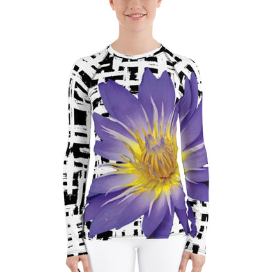 Purple Water Lily UPF Shirt - Sun Shirt - UPF Shirt - Floral UPF Shirt