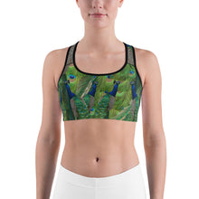 Load image into Gallery viewer, Sports bra - Beautiful Peacock Pattern