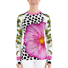 Load image into Gallery viewer, Women&#39;s Rash Guard - Fun, Whimsical Floral Designs with Lizards, Animals, and More!