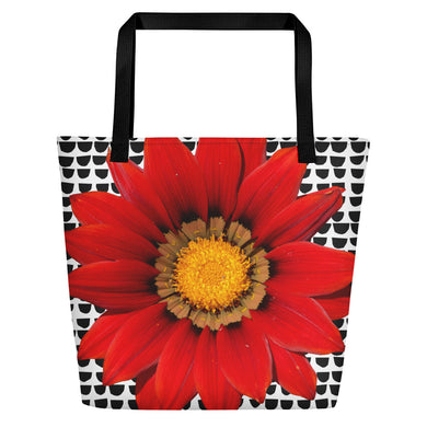 Beach Bag- Fun and Cheerful Red Flower