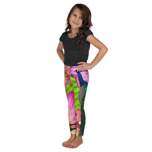 Kid's Leggings - Pink Peacock Leggings