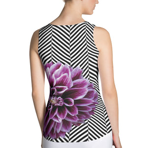 Purple Dahlia Tank Top - Purple Flower Tank Top - Floral Tank Top