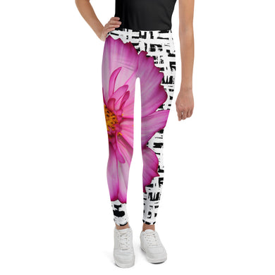 Youth Leggings - Pink Floral Print