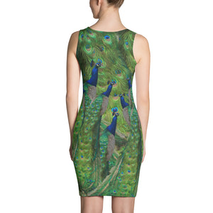 Fitted Peacock Print Dress