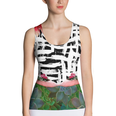 Pig and Succulent Tank Top - Athletic Shirt - Running Shirt