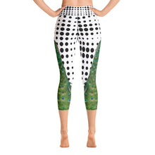 Load image into Gallery viewer, Yoga Capri Leggings - Peacock and Polka Dots