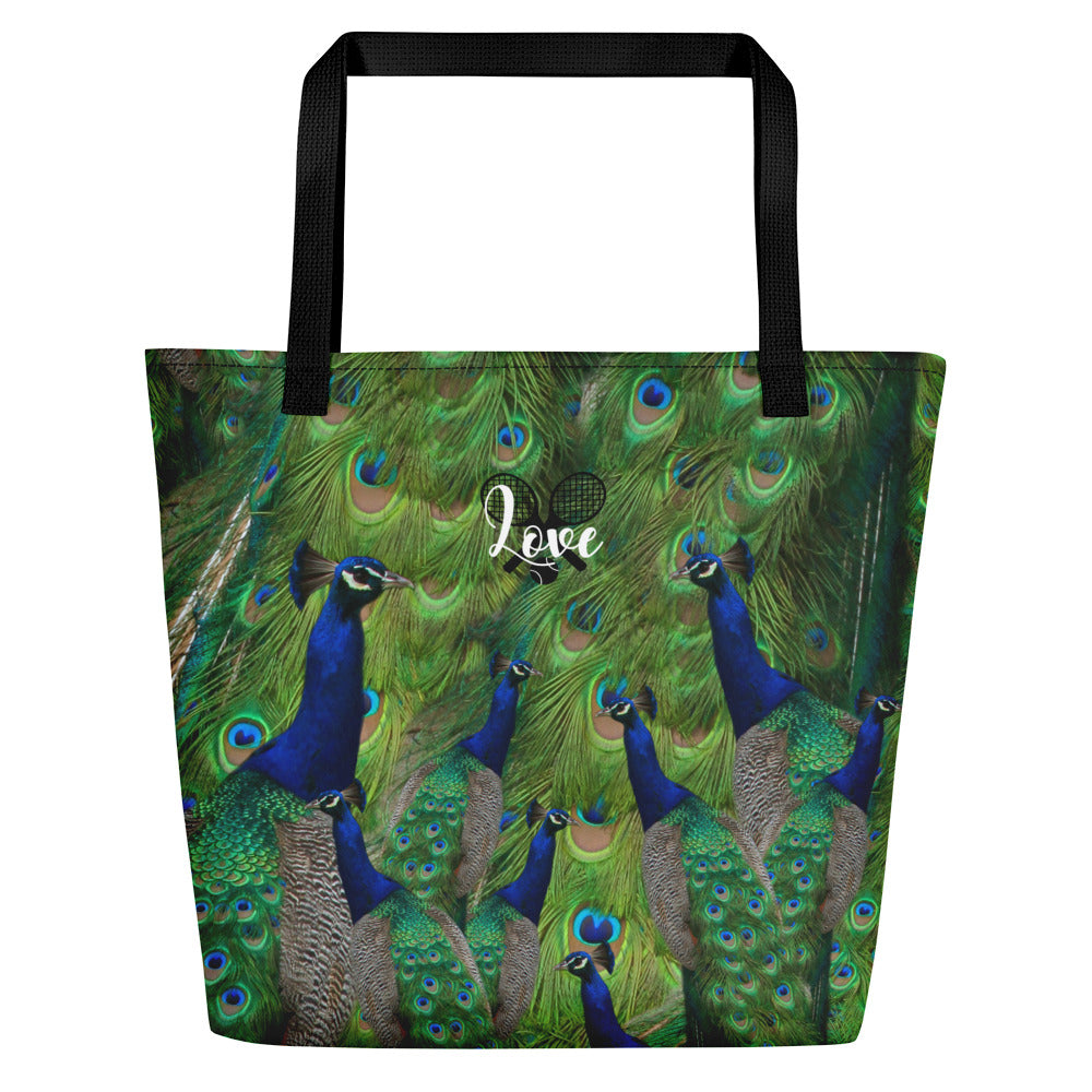 Tennis Bag - Tennis Theme Tote Bag - Peacock Tote Bag