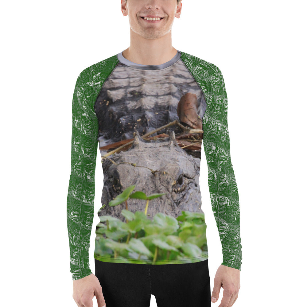 Men's Gator Fishing Shirt - Rash Guard - UPF Shirt - Sun Shirt - Swim Shirt