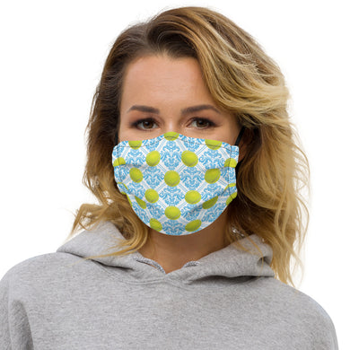 Premium face mask - Tennis Theme - Tennis Gift - Tennis Ball - Blue - Baby Blue - Tennis Balls