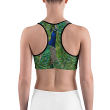 Load image into Gallery viewer, Sports bra - Beautiful Peacock Pattern