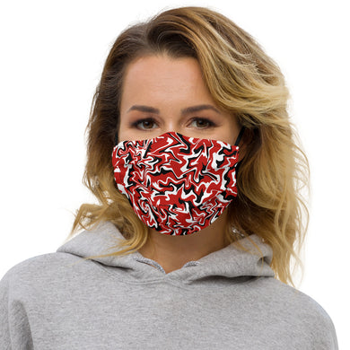 Premium face mask - Red, Black and White - Tennis Theme - Tennis Gift - Tennis Ball